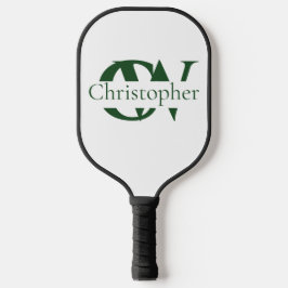 Persoonlijke groene kleur met naam en initialen pickleball paddle
