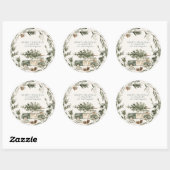 Persoonlijke groene krans Kerststicker Ronde Sticker (Vel)
