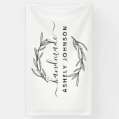 Persoonlijke groene laurierbladeren spandoek (Verticaal)