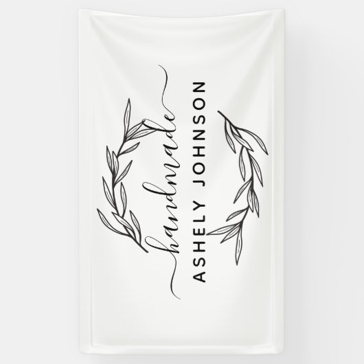 Persoonlijke groene laurierbladeren spandoek (Verticaal)