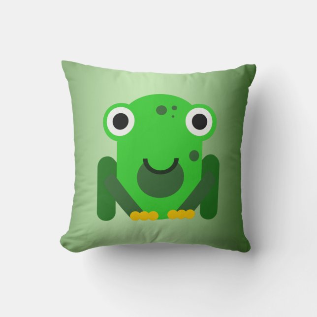 Persoonlijke groene meneer kikker kussen (Voorkant)