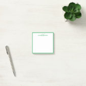Persoonlijke groene monogramnaam minimalistisch tr post-it® notes (Kantoor)