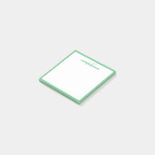 Persoonlijke groene monogramnaam minimalistisch tr post-it® notes (Schuin)