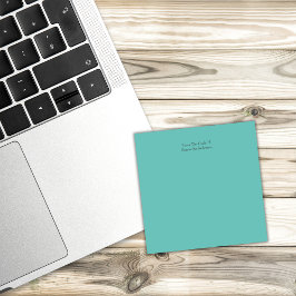 Persoonlijke groene notities in turkoois post-it® notes