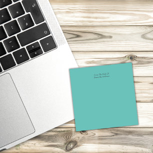 Persoonlijke groene notities in turkoois post-it® notes