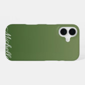 Persoonlijke groene ombre iPhone 16 hoesje (Achterkant horizontaal)