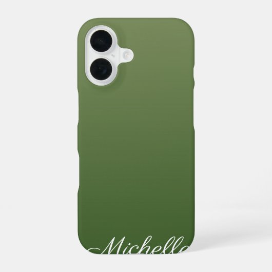 Persoonlijke groene ombre iPhone 16 hoesje (Achterkant)