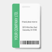 Persoonlijke groene personeels-ID voor bedrijven Badge (Achterkant)