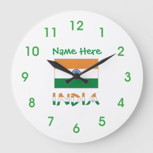 Persoonlijke groene ronde Indiase vlag Grote Klok