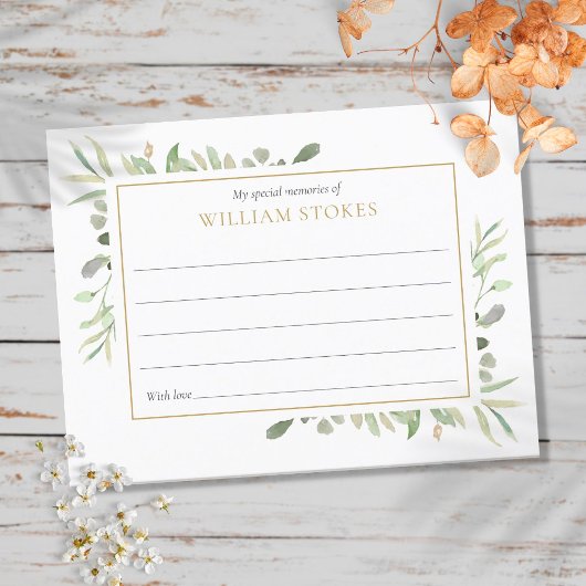 Persoonlijke Groene Rouwkaart Om Een Herinnering T Briefkaart