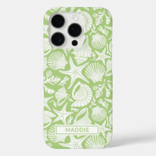 Persoonlijke Groene Schelpen iPhone 16 Pro Hoesje