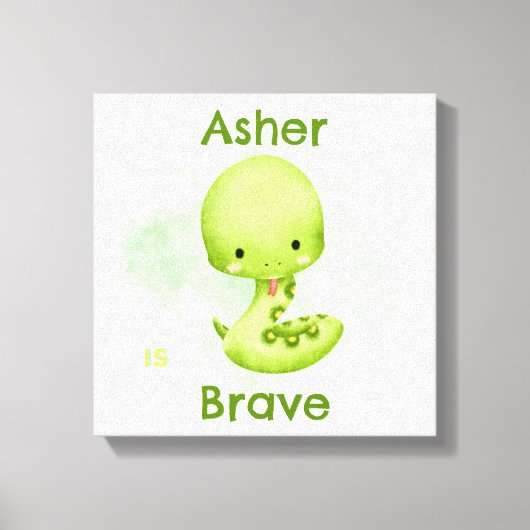 Persoonlijke Groene Slang Kinderen Affirmatie Kame Canvas Afdruk (Voorkant)