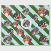 Persoonlijke Groene Stripe Fab Drie Fotoprogramma' Cadeaupapier (Vlak)