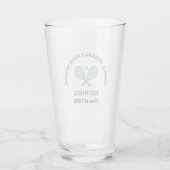 Persoonlijke groene tennisspeler op de middelbare glas (Achterkant)