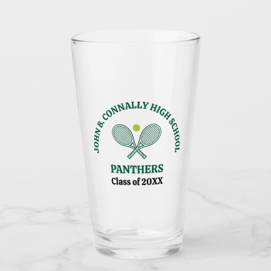 Persoonlijke groene tennisspeler op de middelbare glas (Voorkant)