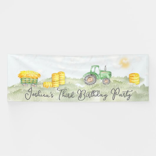 Persoonlijke groene tractor thema grote banner (Horizontaal)