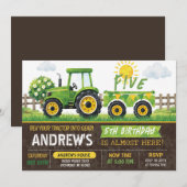 Persoonlijke Groene Tractor Verjaardag Kaart (Voorkant / Achterkant)