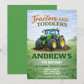 Persoonlijke Groene Tractor Verjaardag Kaart (Voorkant / Achterkant)