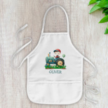 Persoonlijke groene tractor voor jongens