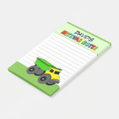 Persoonlijke Groene Truck Mitzvah Post-it® Notes (Schuin)