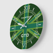 Persoonlijke Groene Uniefacter British Flag Dial Grote Klok (Hoek)