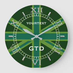 Persoonlijke Groene Uniefacter British Flag Dial Grote Klok