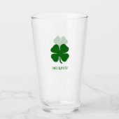 Persoonlijke Groene Vierbladige Klaver Glas (Voorkant)