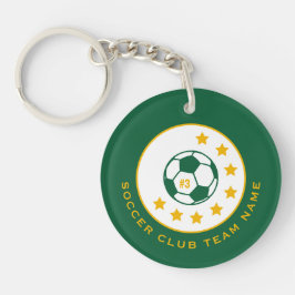 Persoonlijke groene voetbalteam naam nummer sleutelhanger