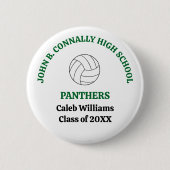 Persoonlijke groene volleybalspeler middelbare sch ronde button 5,7 cm (Voorkant)
