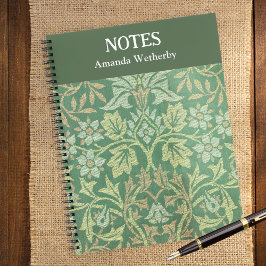 Persoonlijke groene William Morris bloementuin Notitieboek