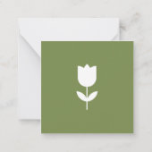 Persoonlijke groene witte bloem notitiekaartje (Achterkant)