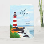 Persoonlijke Groet Moederdag Vuurtoren Kaart (Voorkant)