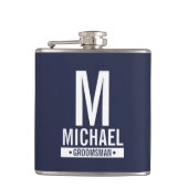 Persoonlijke Groomsman monogram- en naamkolf Heupfles (Voorkant)