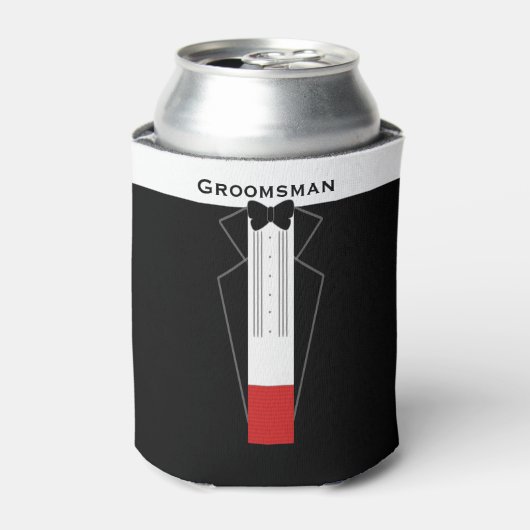 Persoonlijke Groomsmen Tuxedo Wedding Koelbox Blikjeskoeler (Blikje Voorkant)