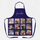 Persoonlijke Grootmoeder 12 Familie Foto Collage Schort (Voorkant)