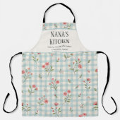 Persoonlijke Grootmoeder Keuken Blauwe Gingham Blo Schort (Voorkant)