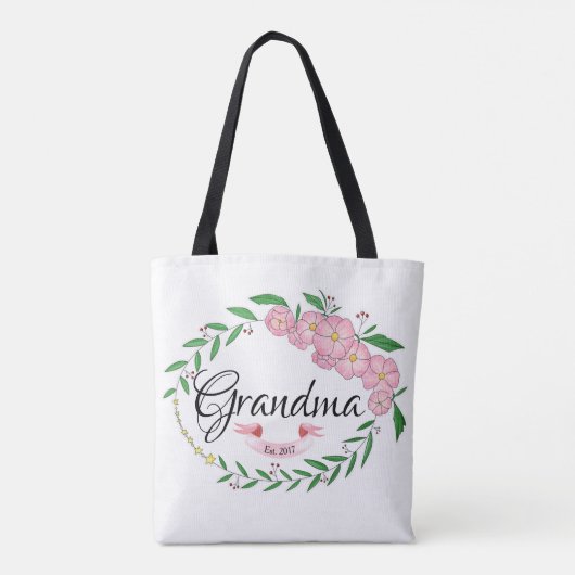 Persoonlijke grootmoeder - Ventilator - Wreath Tote Bag (Achterkant)