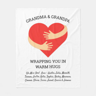 Persoonlijke grootouderGift van GrandKids Hugs Fleece Deken