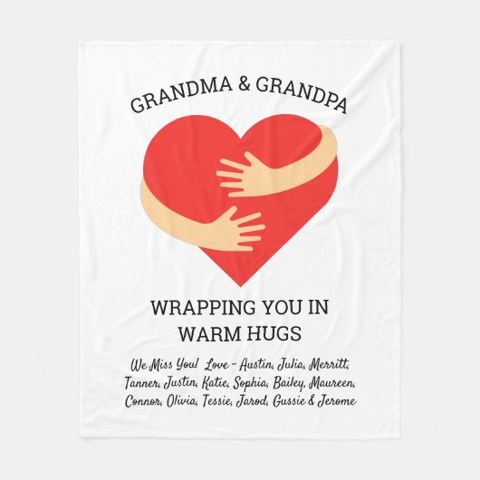 Persoonlijke grootouderGift van GrandKids Hugs Fleece Deken (Voorkant)