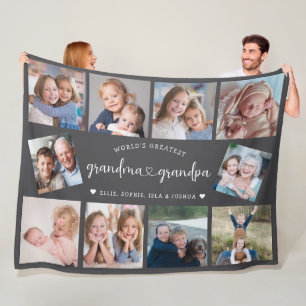 Persoonlijke Grootouders 10 Foto Collage Modern Fleece Deken
