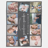 Persoonlijke Grootouders 10 Foto Collage Modern Fleece Deken (Voorkant)