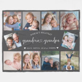 Persoonlijke Grootouders 10 Foto Collage Modern Fleece Deken (Voorkant (Horizontaal))