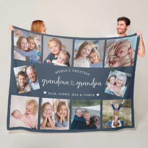 Persoonlijke Grootouders 10 Foto Collage Modern Fleece Deken