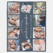 Persoonlijke Grootouders 10 Foto Collage Modern Fleece Deken (Voorkant)