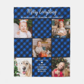 Persoonlijke grootouders Blue Pset 5 Foto Fleece Deken (Voorkant)