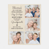 Persoonlijke grootouders Citaat Foto collage Fleece Deken (Voorkant)