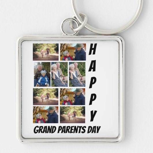 Persoonlijke grootouders Dag 9 Foto collage Sleutelhanger (Voorkant)