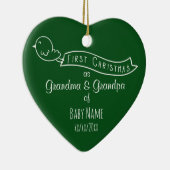 Persoonlijke grootouders Eerste Kerstfeest Keramisch Ornament (Rechts)