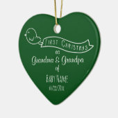 Persoonlijke grootouders Eerste Kerstfeest Keramisch Ornament (Links)