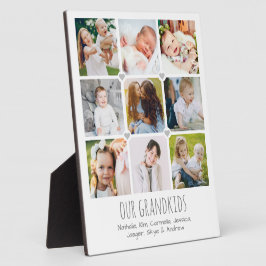 Persoonlijke grootoudersplaquette met 9 foto's fotoplaat